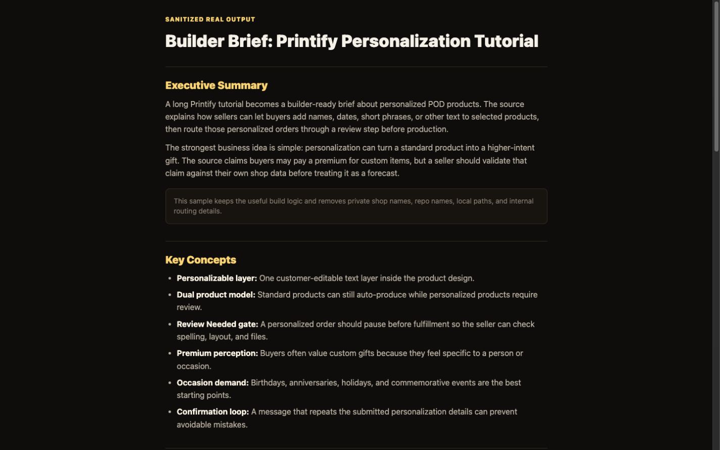 Sanitized Watchless builder brief